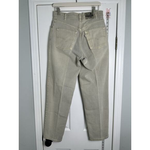 Levi’s Silvertab Loose Cream Denim Jeans USA 26x30 Skater Distressed Vintage 90s - Picture 7 of 14